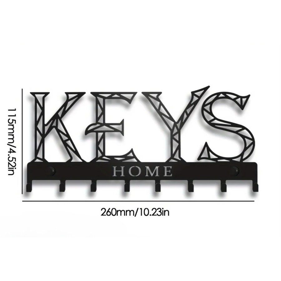 Black Metal Keychain Hook, Sweet Home Wall Hanging for Front Door Kitchen Bedroom Home Decor Metal Artwork: DEEP BLUE