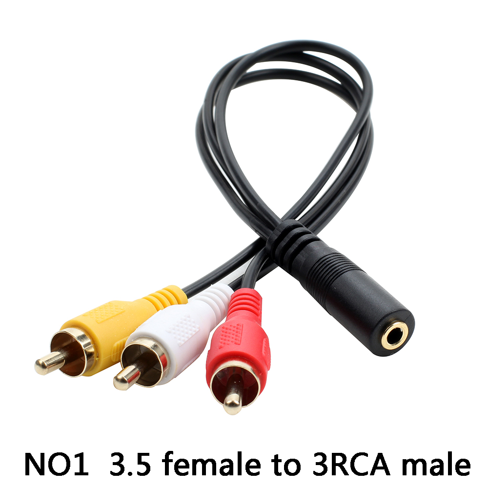 Cable de salida de Audio y vídeo, accesorio de 3,5mm a RCA, AV, AUX, 3RCA, Jack a, 6RCA, divisor, AV, TV, DVD, adaptador: Naranja