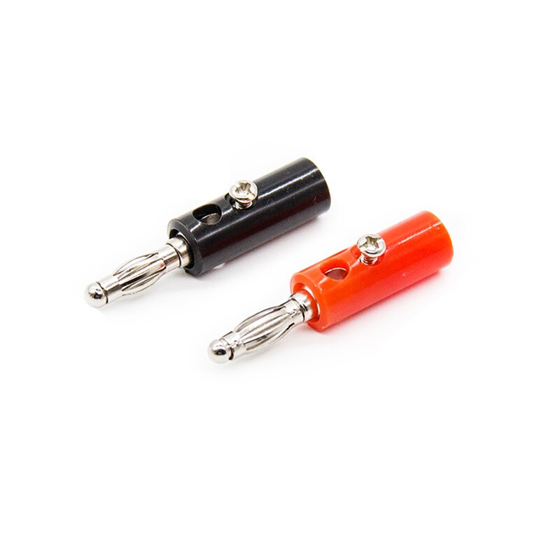 10 Stks/partij Audio Speaker Schroef Banaan Plaat Stekkers Connectors 4Mm Zwart Rood Solderless Kant Stapelbare Banaan Connectoren