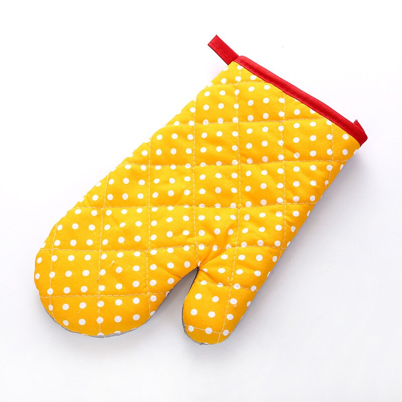 1Pcs Anti-scalding Oven Glove Kitchen Tools Colorful Dots Printed Mitts Baking Heat Insulation Pad Hand Clip Tray Bowl Holder: Dots 02