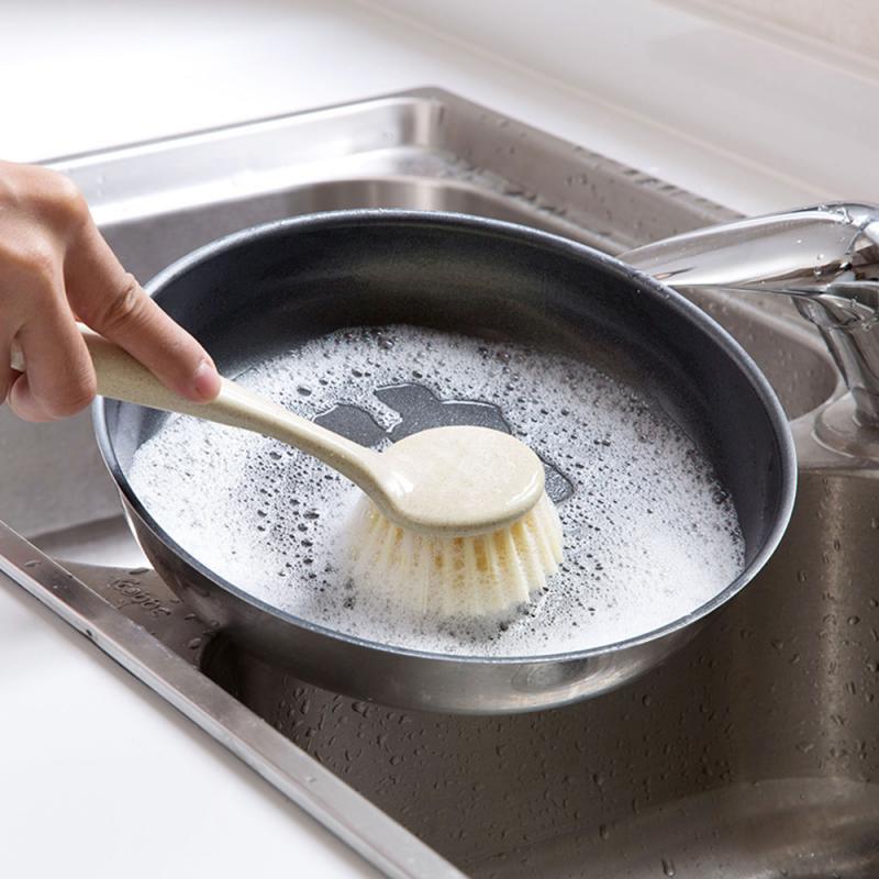 Handheld Cleaning Brush Long-handled Washing Dishes Brush Pot Can Cleaning Brush Kitchen Multifunction Brush