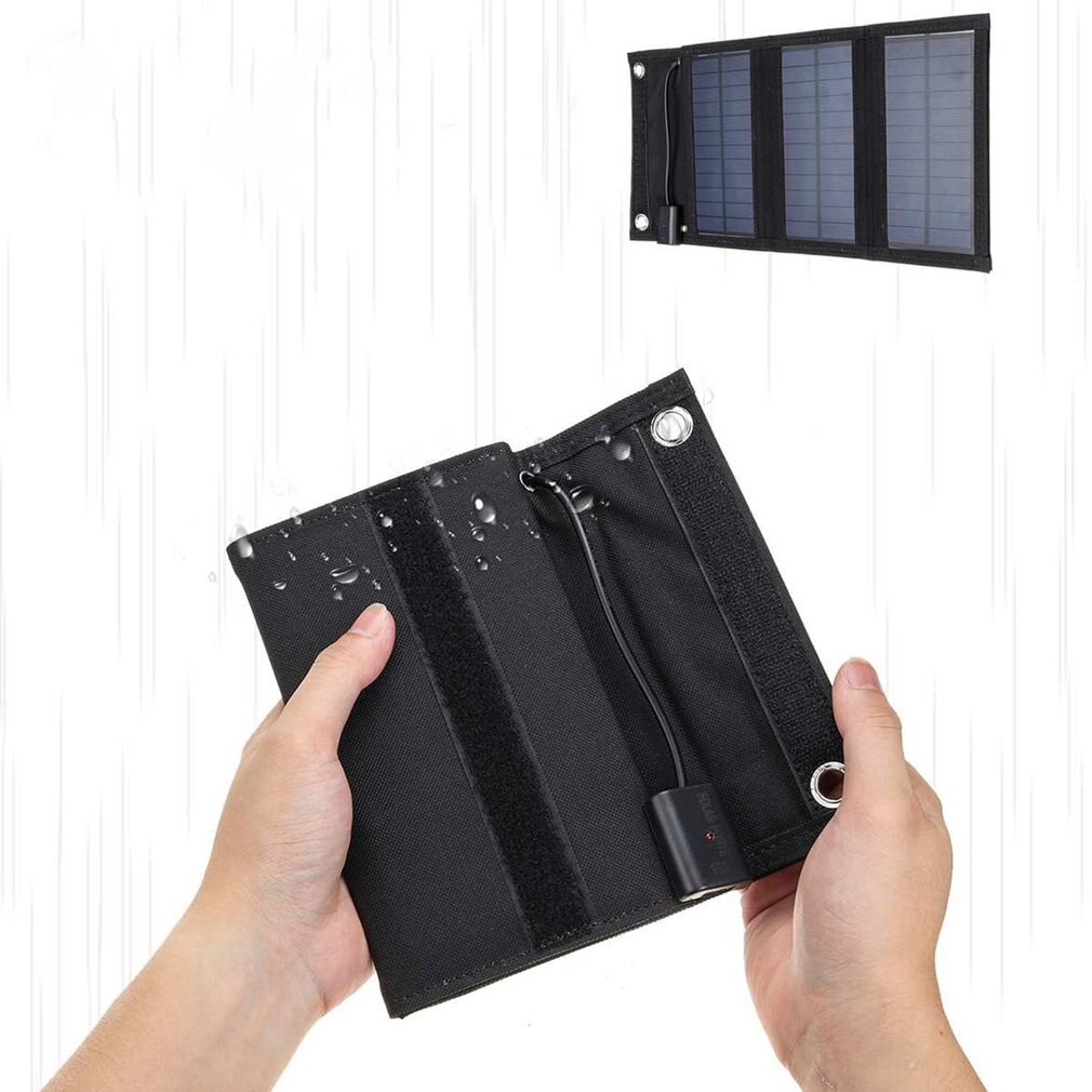 15W Pannello Solare Pieghevole Del Caricatore Usb Portatile Batteria Solare di Campeggio E Trekking Solare di Ricarica Caricatore Della Batteria del Dispositivo
