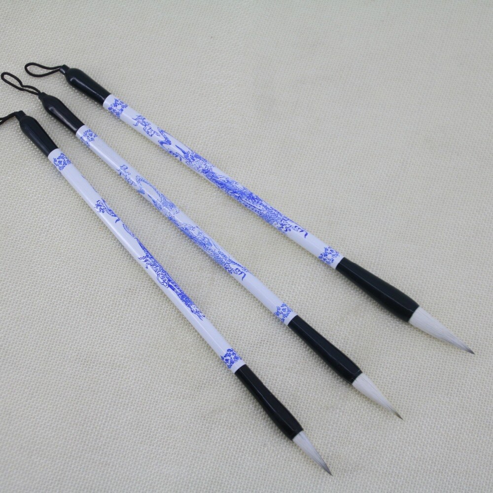 Juego de 3 piezas de pluma de caligrafía S,M,L, pelo suave, pincel de escritura, artista, dibujo de Color agua, bolígrafo de pintura, suministros de oficina escolar, papelería