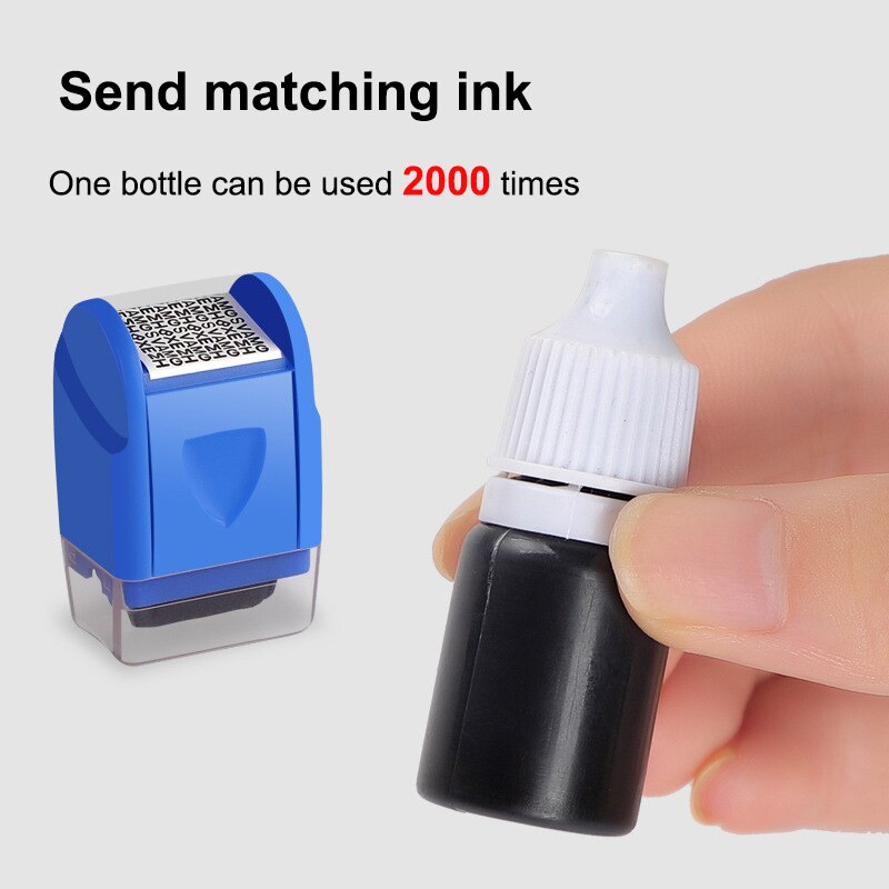 Mini Security Stamp Roller Privacy Seal Roller Type Cover Eliminator Seal Portable Self-Inking Identity Theft Protection Seal