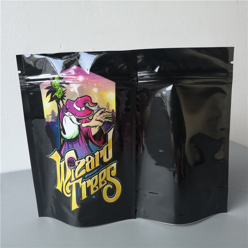 50 unids/lote olor prueba Mylar Ziplock bolsa de bolsas grueso 3,5g bolsas Runtz bolsas: Wizard Trees