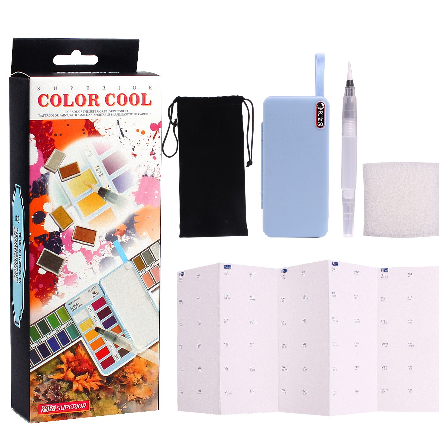 Aquarel Verf Set Professionele Effen Aquarel Verf Set Gouache Aquarel Kit Met Water Borstel Pen Potloden Pouch
