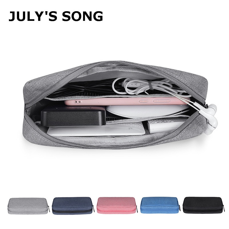 JULY'S CANZONE Digitale Portatile del Sacchetto di Immagazzinaggio Multifunzionale Cavo Filo Del Caricatore USB di Viaggio Dell'organizzatore del Trasduttore Auricolare Accumulatori E Caricabatterie Di Riserva Della Cassa Del Sacchetto