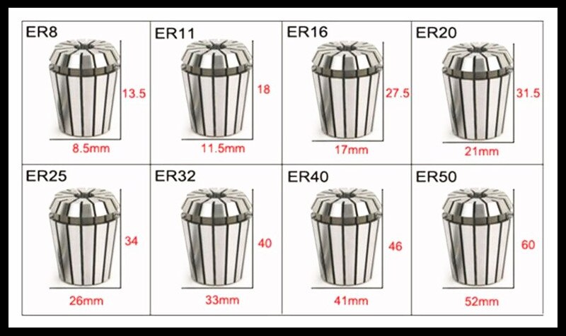ER8 1mm---6mm,1/8mm ER Precision Spring Collet Chuck For CNC Milling Tool Holder Engraving Machine Spindle Motor