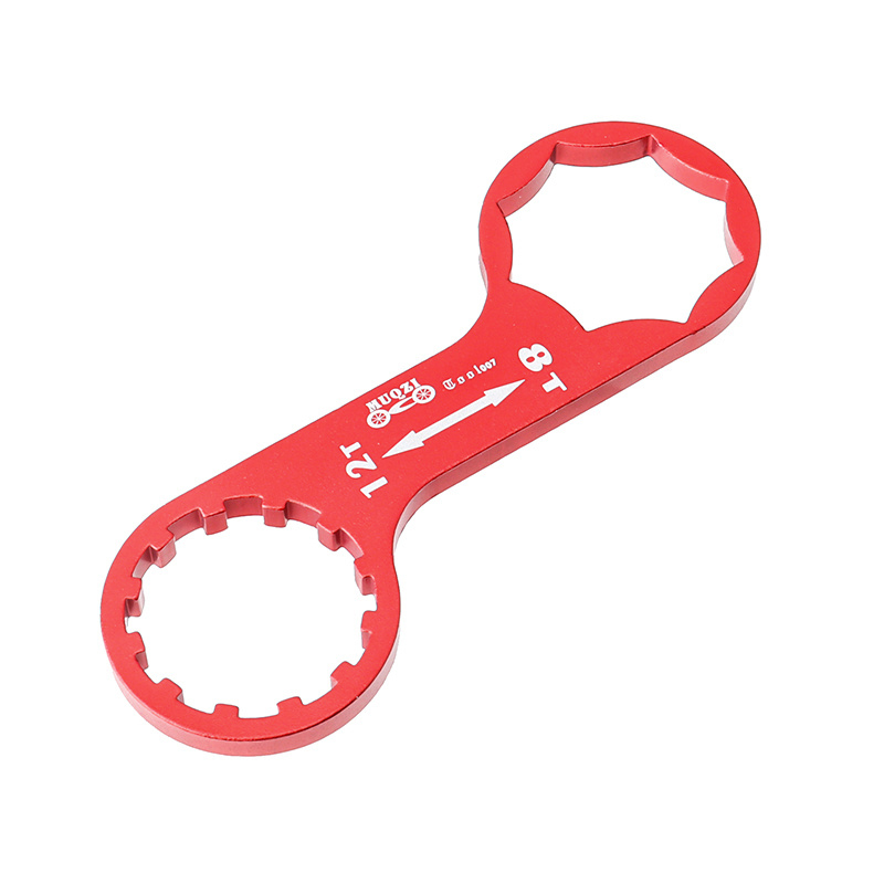 Muqzi gaffelkapslenøgle mtb cykelgaffel reparationsværktøj fjernelse af monteringsnøgle til suntour ophængsgaffel xcm xcr xct rst osv.: Rød