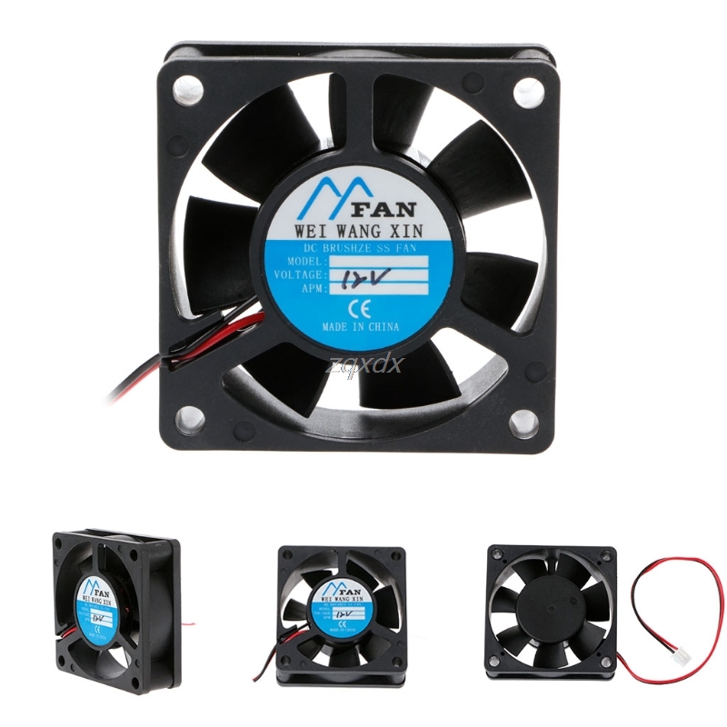 DC 12V 2-Pin Cooler Brushless Axial PC CPU Case Cooling Fan 6020 60mmX60mmX20mm Whosale&amp