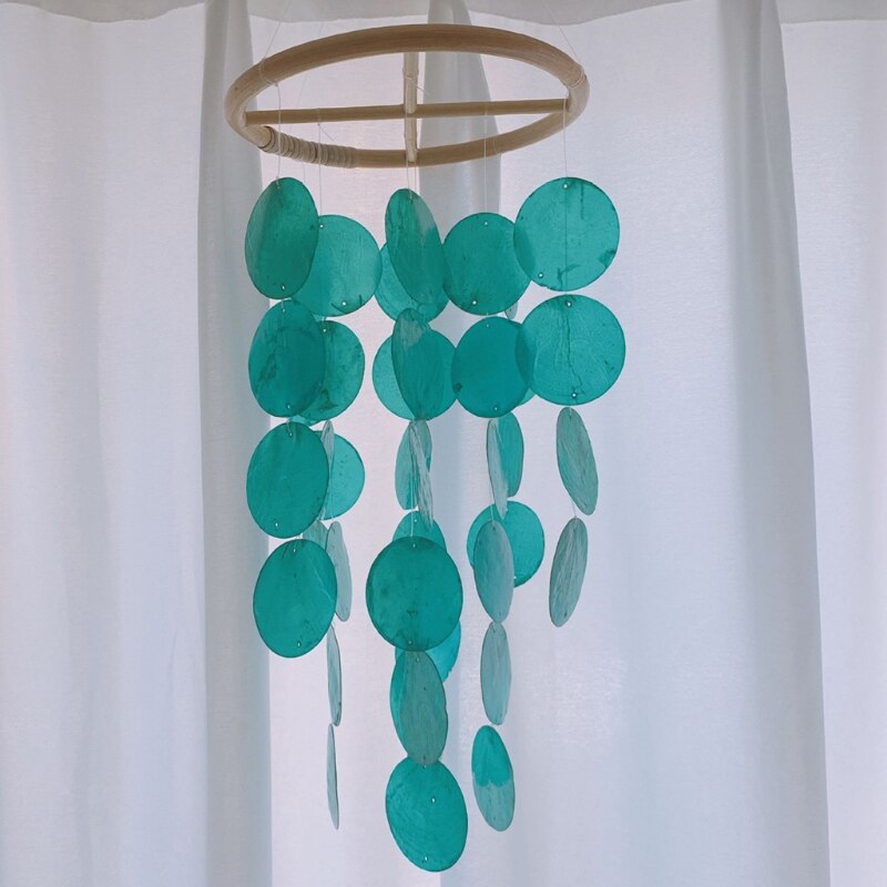 Carillón de viento de concha de estilo nórdico para decoración de la habitación del hogar, campanilla colgante de pared, juguetes para niños, sonajero móvil en la cuna, creativos