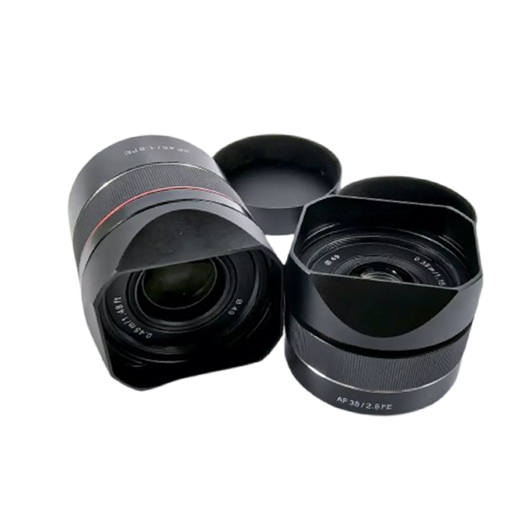 Metal Square Lens Hood for Samyang AF 45mm F1.8 & 35mm F2.8 FE Anti-Glare Camera Accessory with Cap Multi-Coating Durable