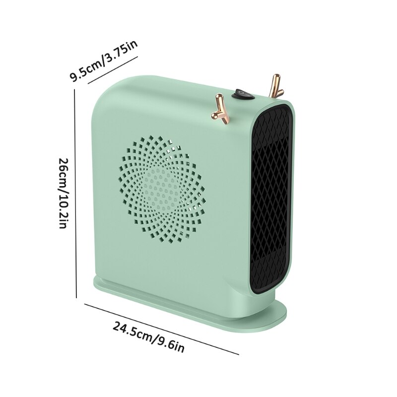 Desktop Mini Electric Heater Portable Space Heater with Thermostat High Output Fan for Home Bedroom Office Room Desk Indoor Use