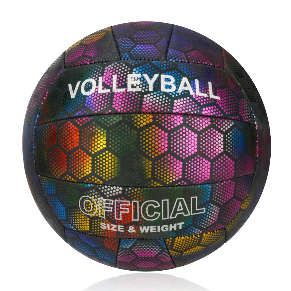 Volleyball lys ændret størrelse 5 blød indendørs udendørs volleyball til spil gym træning strand spille ballon volleyball