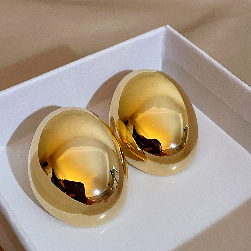 Pendientes redondos irregulares exagerados de Metal para mujer, aretes ovalados grandes y lisos geométricos, de joyería de de estilo Punk