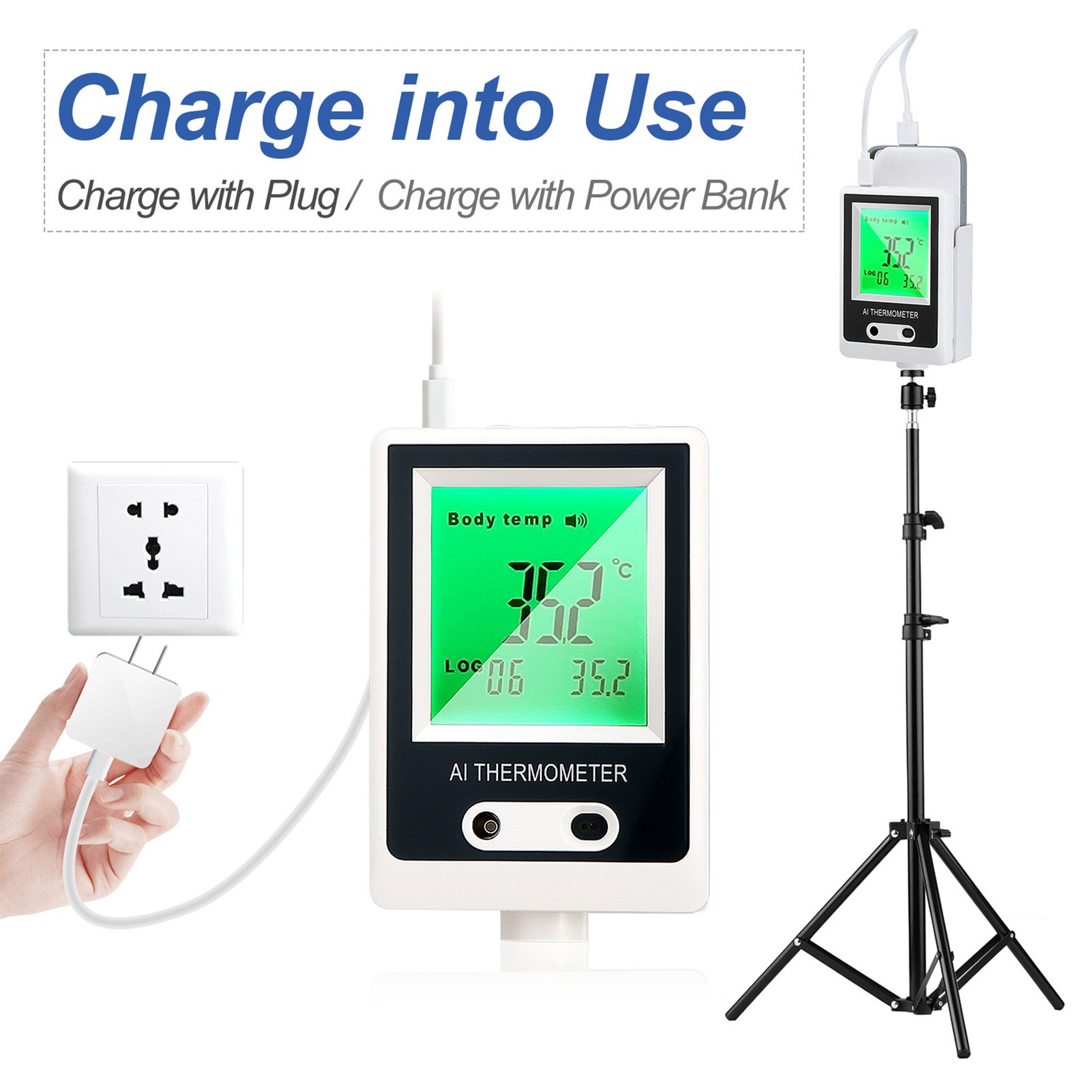 Digital Thermometer Infrared Intelligent Non-contact Thermometer Forehead Thermometer 3 Color Backligt Auto Voice Alarm °C /°F