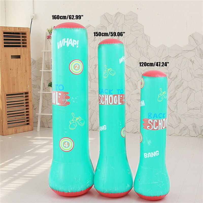120/150/160cm PVC Inflatable Free Standing Boxing Punching Bag Boxing Training Fight Karate Fitness Sport Stress Boxing Pillar
