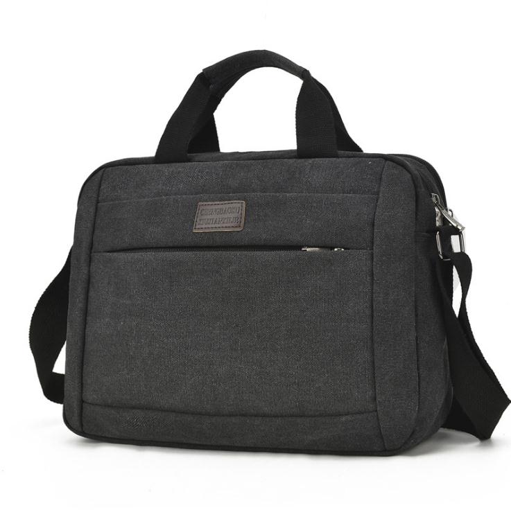 ! Casual Canvas Male Crossbody Shoulder Bag Women Messenger Bags Travel Handbag Student computer bag: black