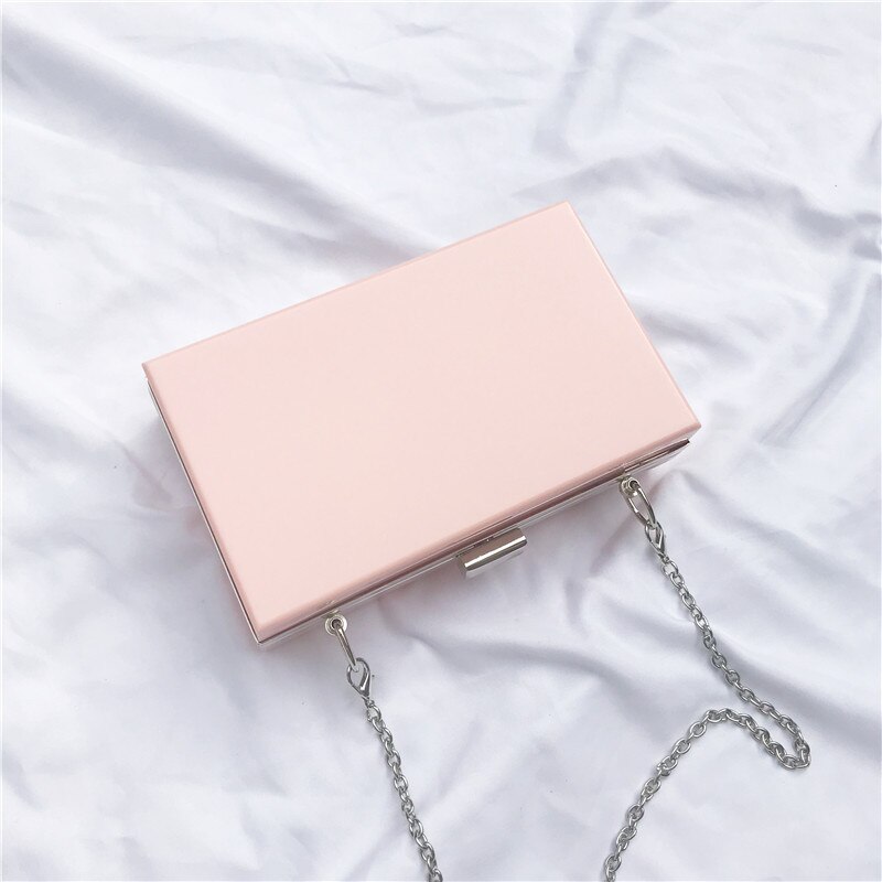 Transparante Vrouwen Clutch Bags Acryl Koppelingen Portemonnees Meisjes Avondtassen Bruiloft Koppelingen Keten Dames Schoudertas Bolsa Vrouwelijke: Pink