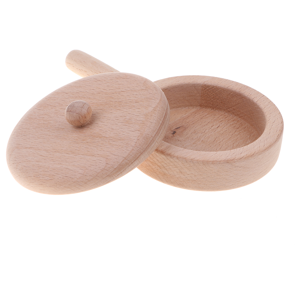 Zabawa z litego buku drewniana zabawka kuchenna-naczynia kuchenne/naczynia kuchenne/zastawa stołowa szef kuchni rola udawaj zagraj w zabawki kuchenne prezent-patelnia S