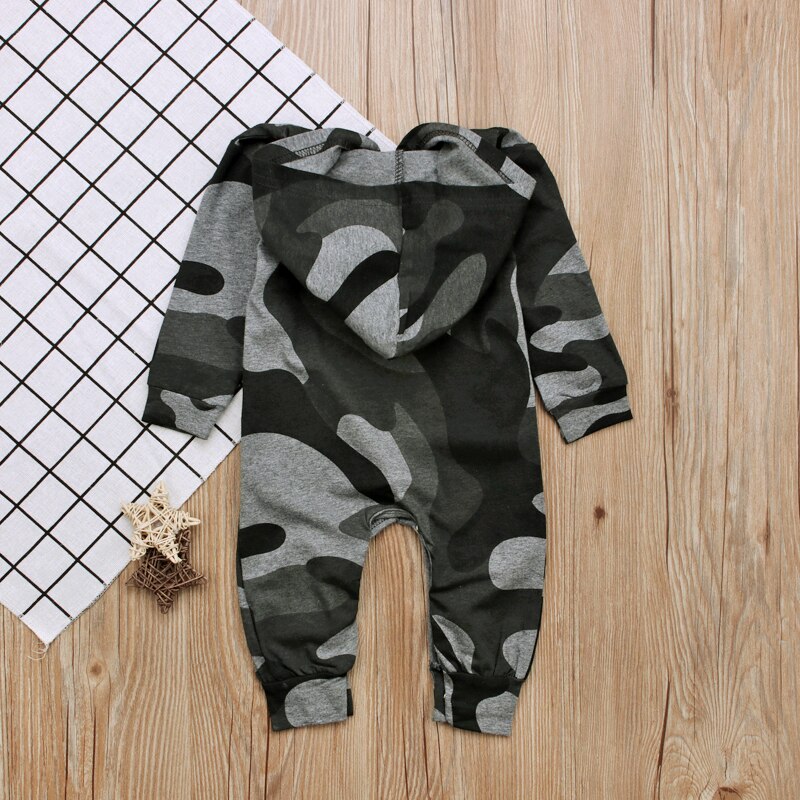 Rorychen Pasgeboren Baby Rompertjes Jongens Kleding Jumpsuit Kostuum Baby Kostuum Camouflage Romper Lente Katoenen Hooded Romper