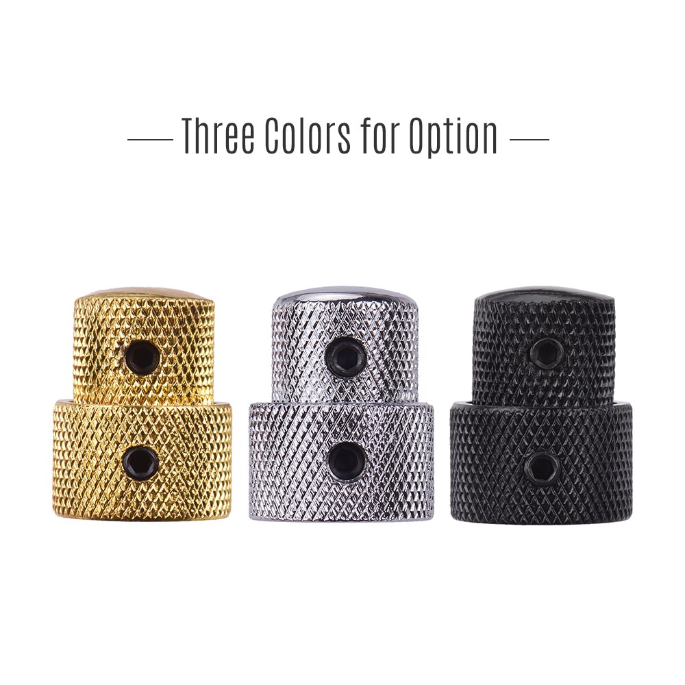 2 Sets Dual Concentric Stacked Control Knobs for Electric Bass Guitars Dual Concentric Knobs Gold / Sliver / Black Color