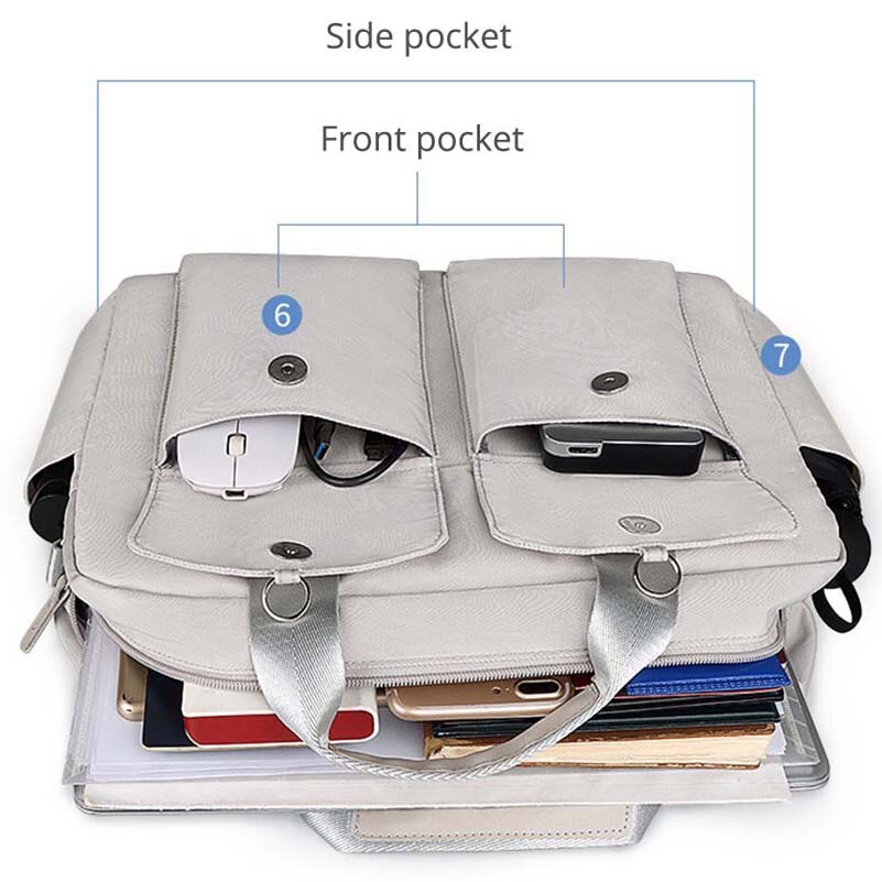 Multi-Pocket Laptop Bag For Women Men Computer Shoulder Crossbody Handbag Briefcase Bags For Documents Man'S Travel Business Bag