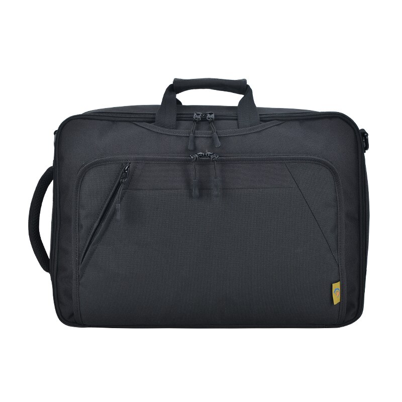 Brand Men&#39;s Briefcase Canvas Crossbody Bags for men 17 Inch Laptop Shoulder Bags Buisness Office Men Messenger Bag: Black