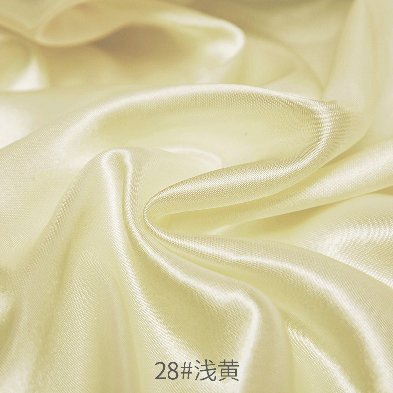 26 Colors Satin Fabric By The Meters Skirt Lining Material Wedding Decoration Fabric Box Lining DIY Clothing Sewing Background: L / light green