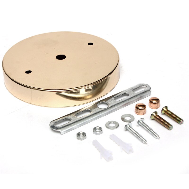 E27 Bulb Lamp Base Holder 120mm Lamp Base Ceiling Canopy Wall Lights Mount LED Vintage Pendant Light Lamp Disc Base: French Gold