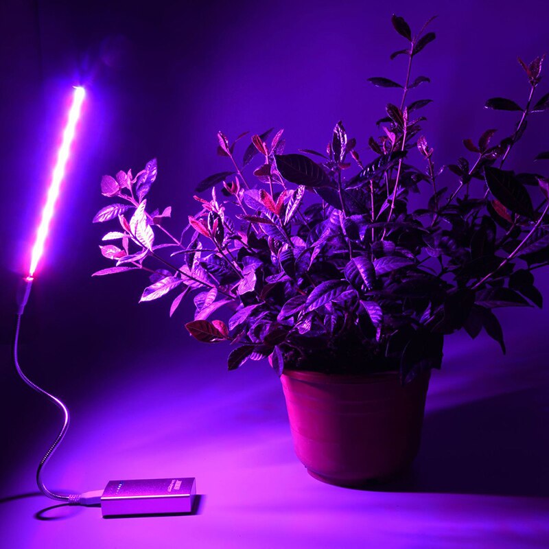 1 stk indendørs imiterende sollys fyld lys usb harmløs plante vokse lys 2.5w 14 led hydroponic blomst veg dyrkningslampe