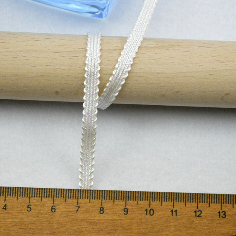 5 m/16,4 Fuß Profi Packung, 5 mm breit, Vorhang, Tausendfüßler, Spitze, gebogener Wellenbesatz, handgefertigt, DIY-Handwerk, Nähbesatz, Bänder, BH-Vorhang-Dekoration: Weiß