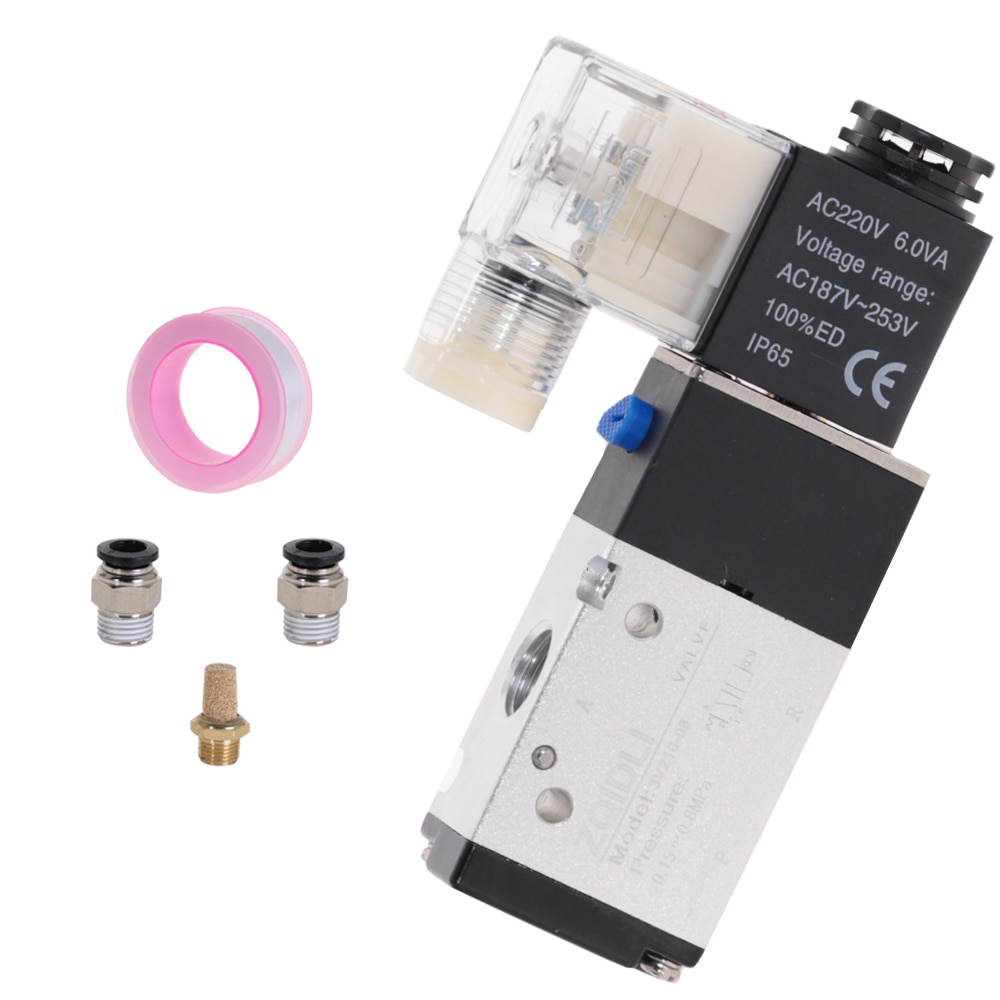 Pneumatic Solenoid Valve 3 Way 2 Position Air Directional Control 3V210-08 DC12V DC24V AC110V AC220V