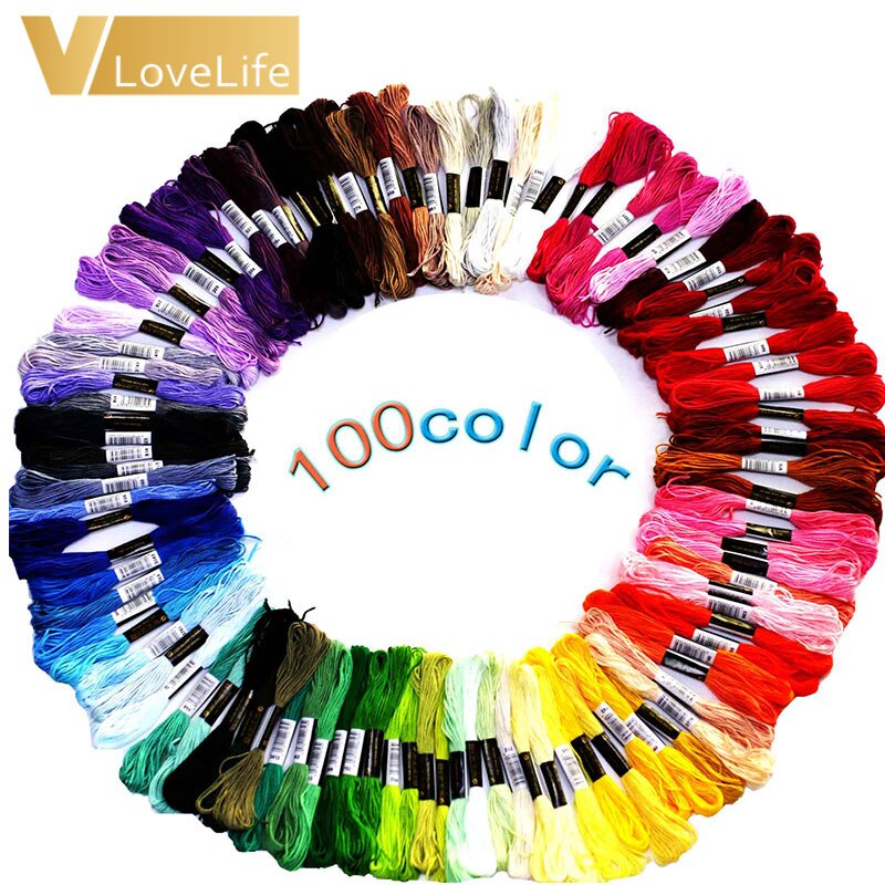Thread Embroidery Thread Pattern Skein Cross Stitch Hilo Silk For Manualities Thread 100/150 Pcs DIY DMC For Home Decor