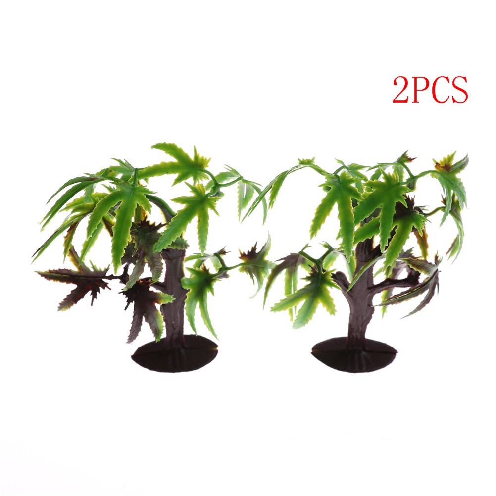 2Pcs Doll Accessories Preteng Play Maple Tree Mini Tree Fairy Garden Micro Landscape Simulation Toy