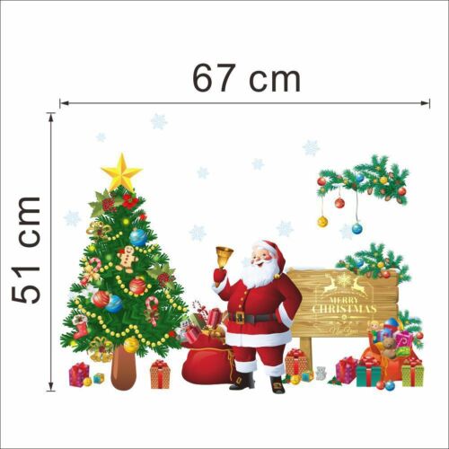 Flat wall stickers Santa Claus Christmas Wall Stickers Wall Decal Removable Art Window Wall Decor