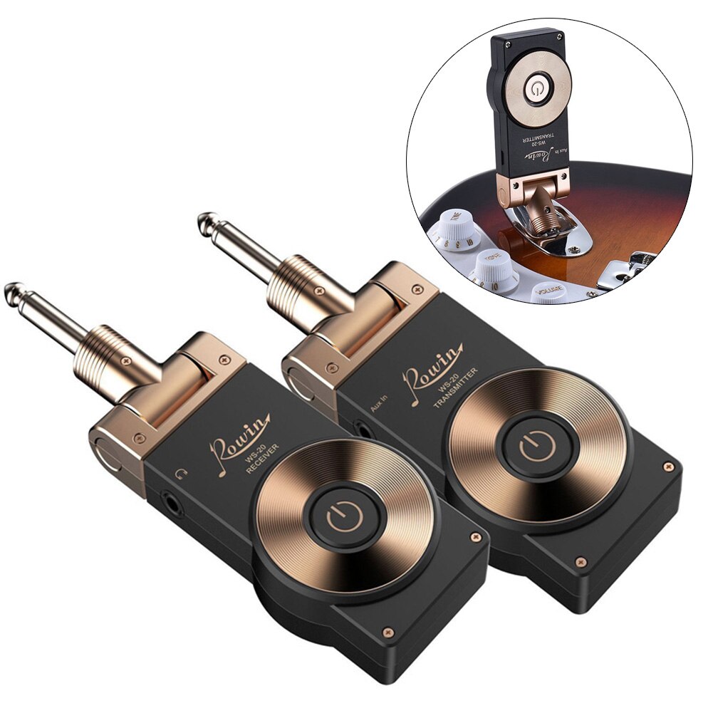 Rowin WS-20 2.4G Wireless Guitar Transmitter Receiver Set Rechargeable Guitar Wireless System 30 Meters Transmission Range