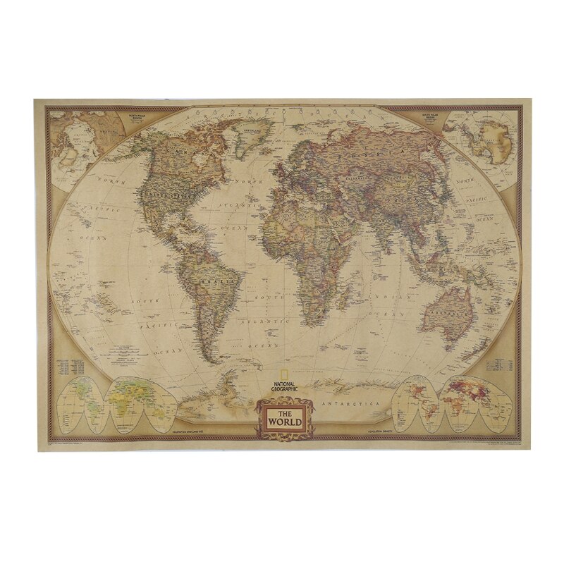 Vintage Retro Matte Kraft Paper World Map Antique ... – Grandado