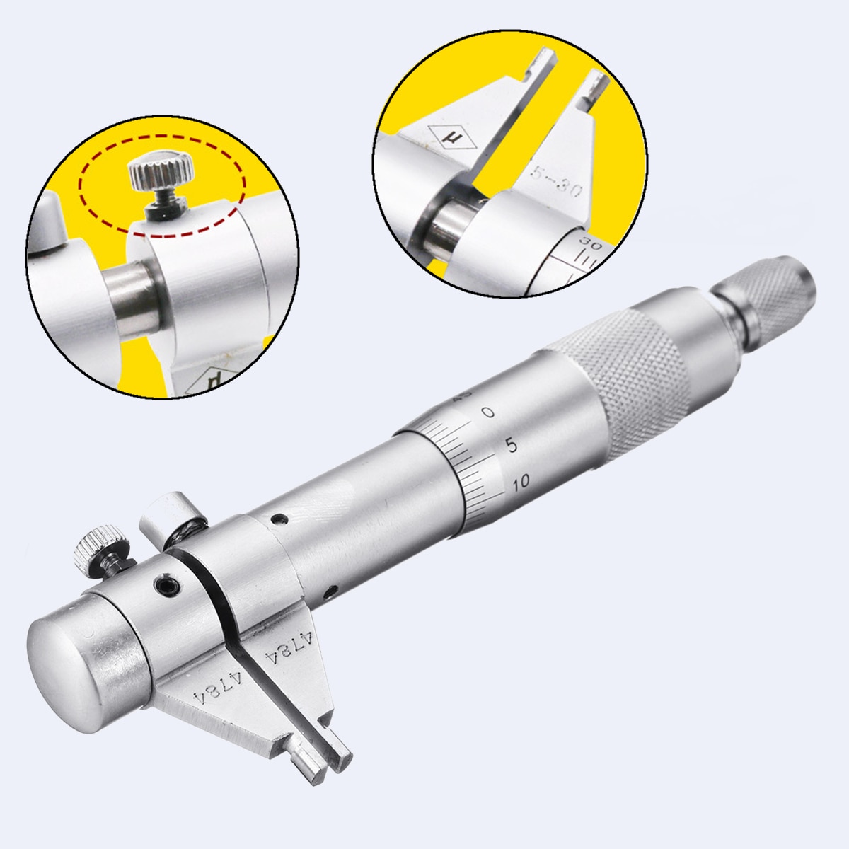 Jiguoor 5-30mm 0.01mm rostfritt stål invändig mikrometerskruv inre diameter mäta bromsok mätare mätverktyg