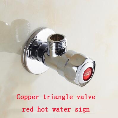 Copper cold and water stop valve triangle valve, Universal bathroom / kitchen filling water valve, Water heater inlet valve
