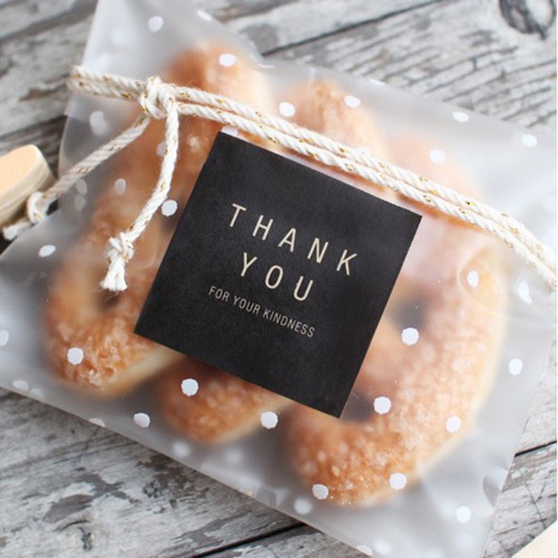 100 PCS taschen kunststoff keks verpackung brot backen liefert weiß dot candy party hochzeit dekoration