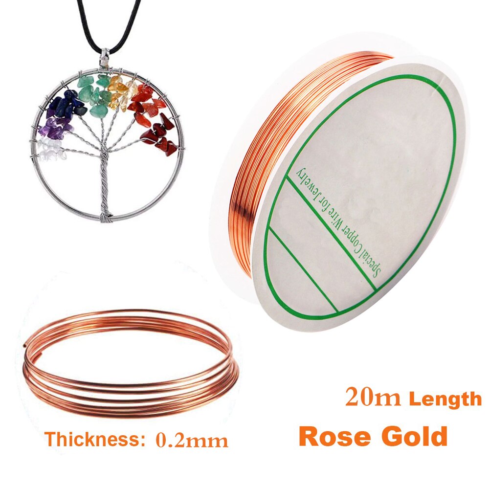 20m/ rullar 0.2mm koppartråd metalltråd för smycken pärlstav tråd gör det själv armband halsband gör tråd sytillbehör