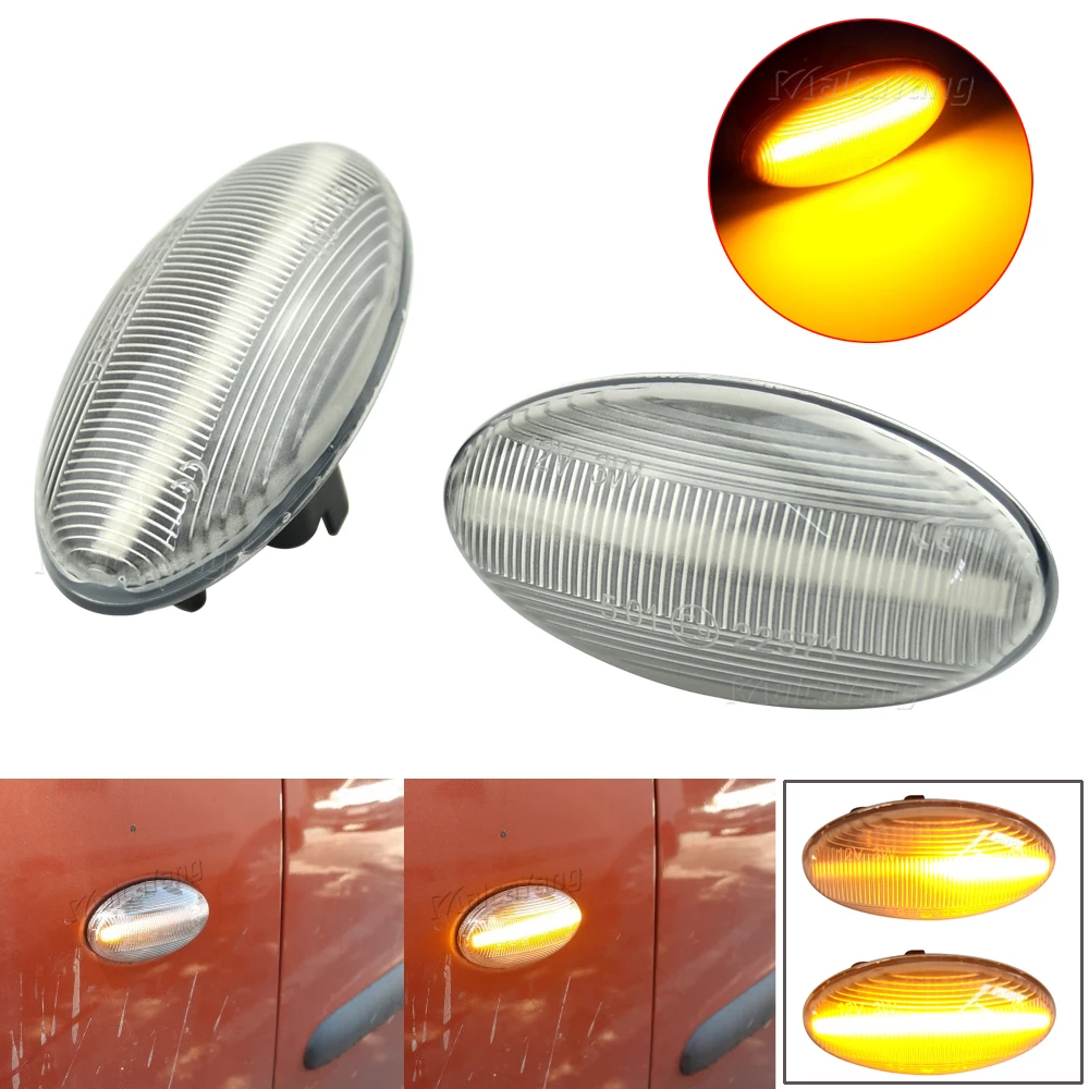 For Peugeot 307 206 407 107 607 1007 Citroen C1 C2 C3 C5 C6 Side Marker Light Dynamic LED Turn Signal Flashing Indicator Blinker