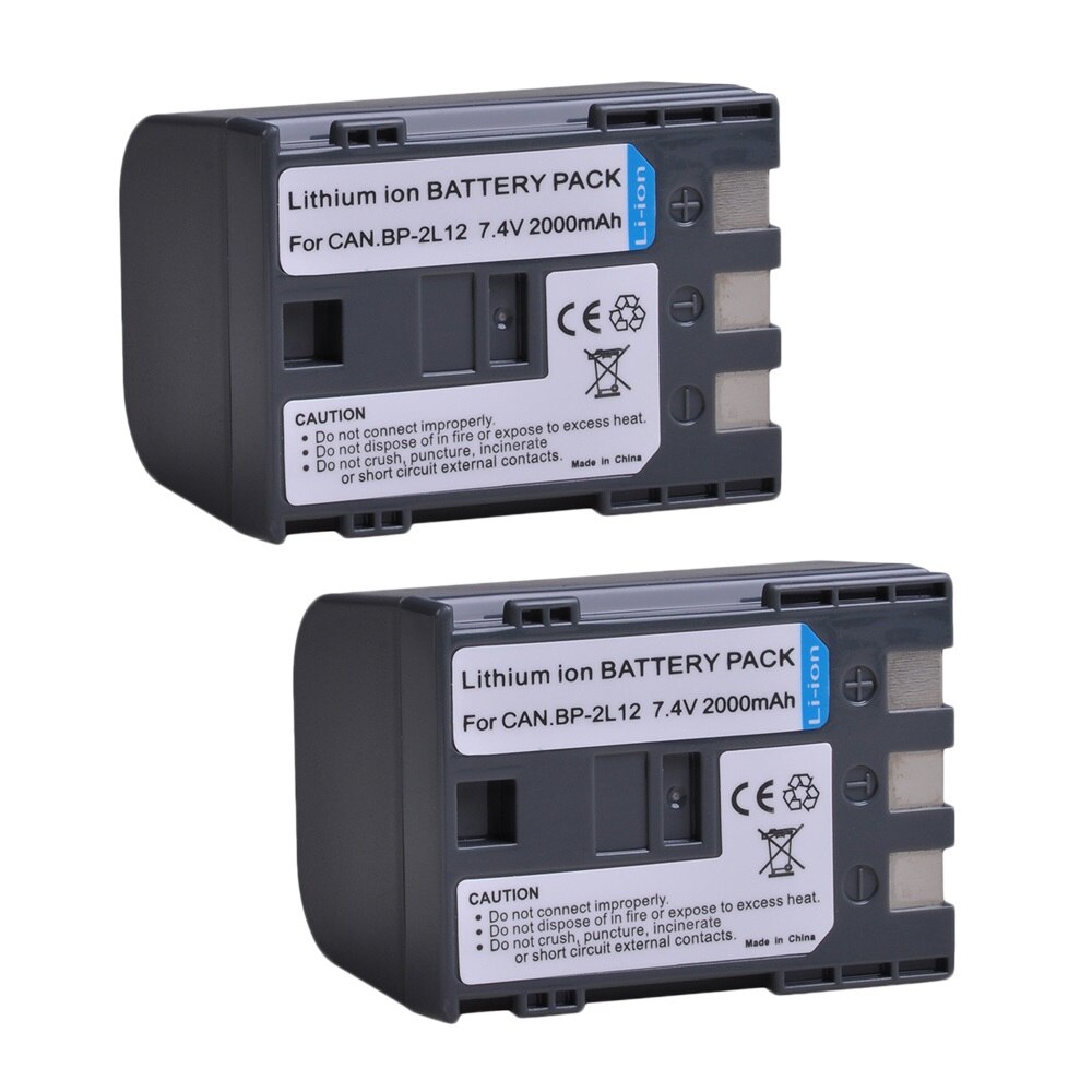 Battery BP-2L12 for Canon BP2L12 BP-2L14 BP-2L15 BP-2L24H BP-2L5 NB-2L12 NB-2L14 and DC310 Elura 60 Vixia HV20 ZR100 ZR300 ZR500