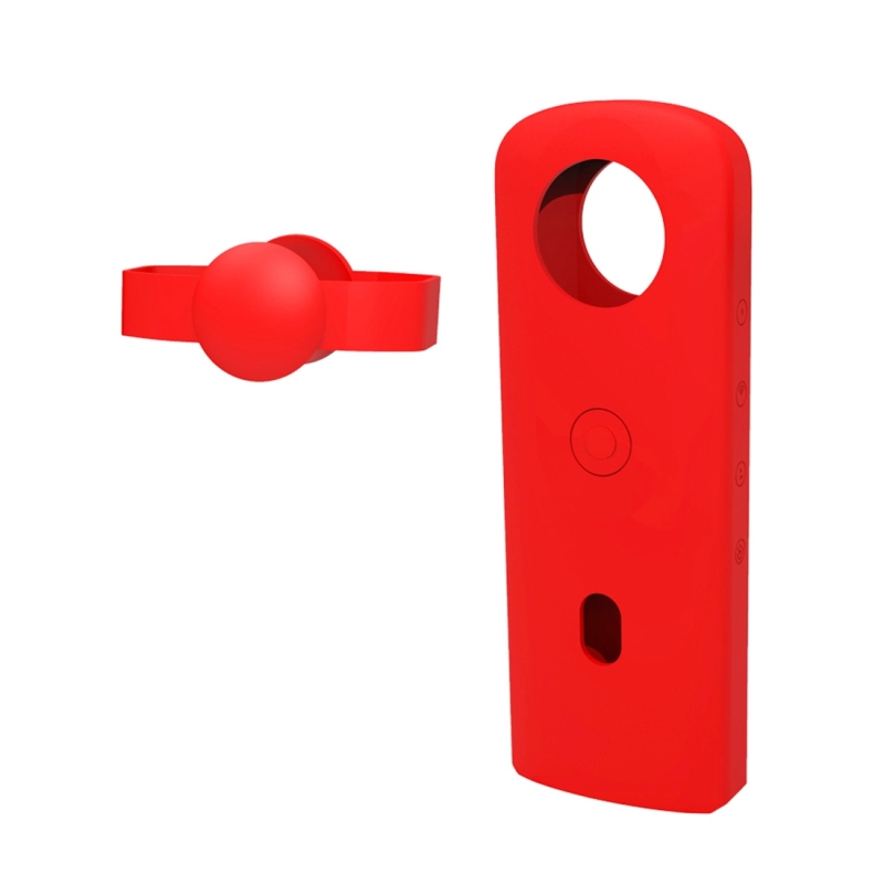 Silikonowy futerał ochronny PULUZ z osłoną obiektywu do kamera sportowa Ricoh Theta SC2: Czerwony kolor