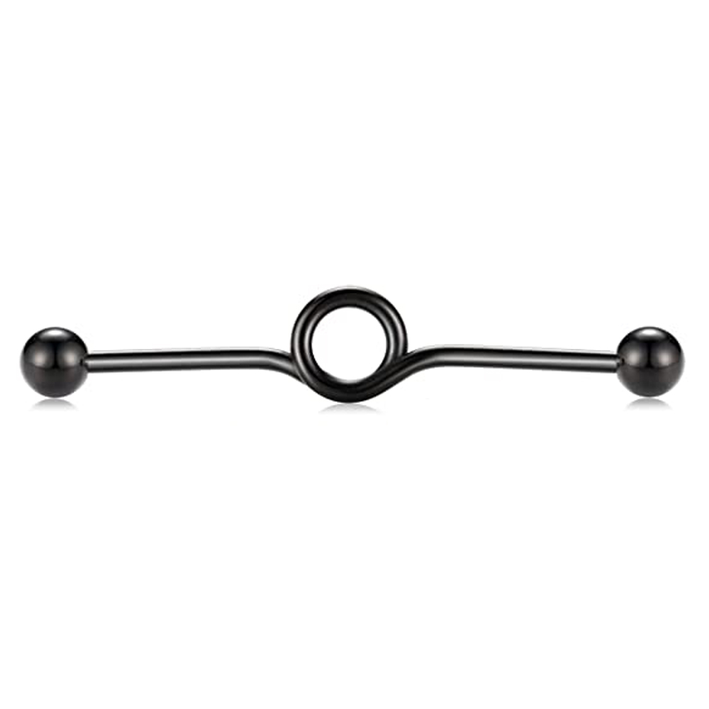 Pendiente de acero quirúrgico para hombre y mujer, Piercing Industrial para el cartílago, joyería para el cuerpo, barra de 38mm de longitud, 8 piezas: Color amarillo claro