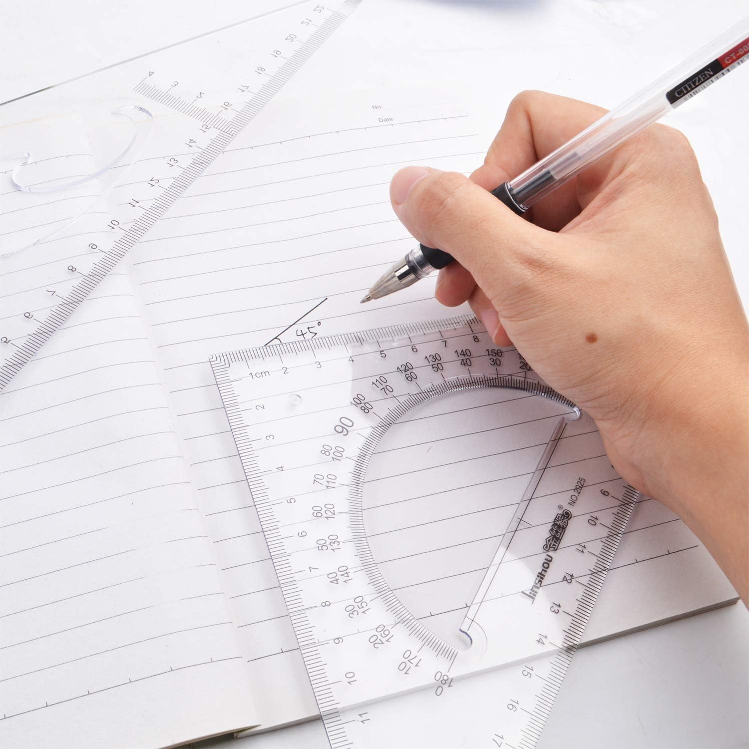 Large Triangle Ruler Square Set 30/60 And 45/90 Degrees Set of 2 Tools for School Office Supplies