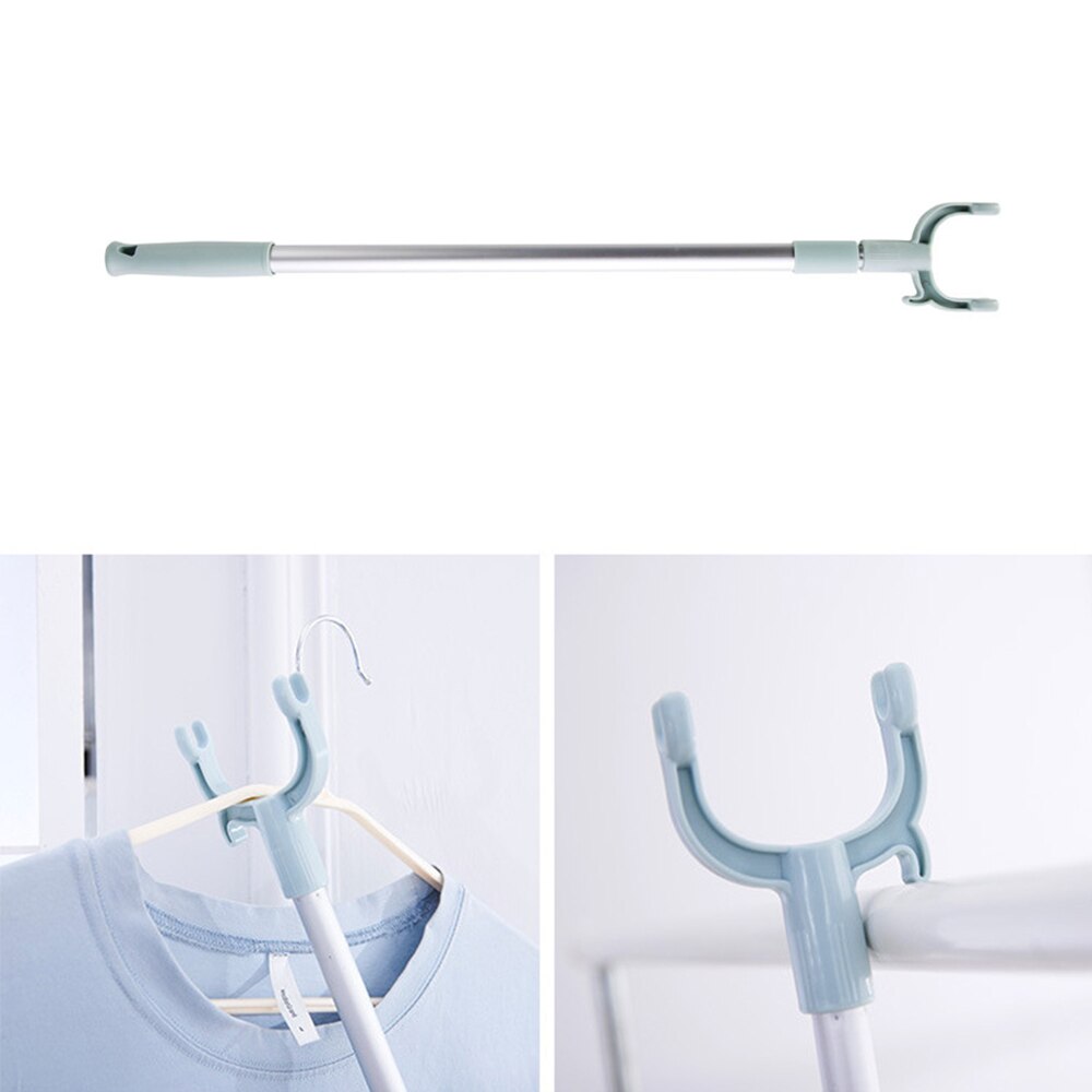 Ropa tenedor retráctil ajustable práctica resistente de aluminio para muebles del hogar soporte de barra de ropa estante de ropa aireado tenedor