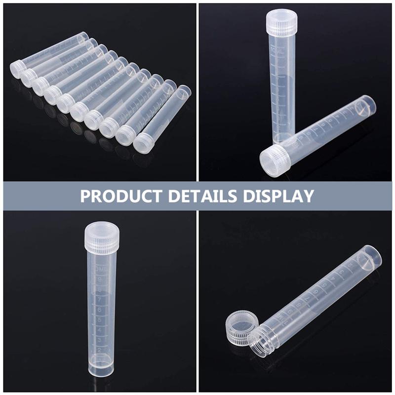 10Pcs 10ml White Freezing Tubes Plastic Vials Sample Tubes with Screw Lid
