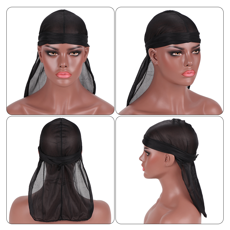 Plussign-Bandana brillante para hombre, du-rag turbante, diadema de pirata, accesorios para el cabello